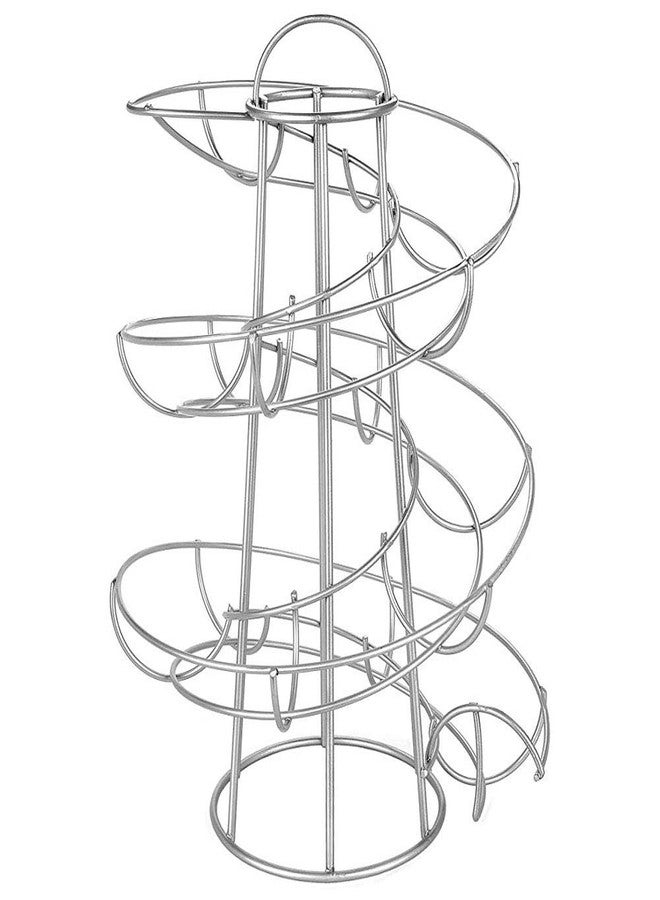 ariarly Steel Egg Skelter Dispenser Rack,Spiral Egg Holder, Save space, Egg Display Holder, Wire Chicken Egg Storage Organizer,Egg Basket for Countertop Kitchen (Silver) - Image 3